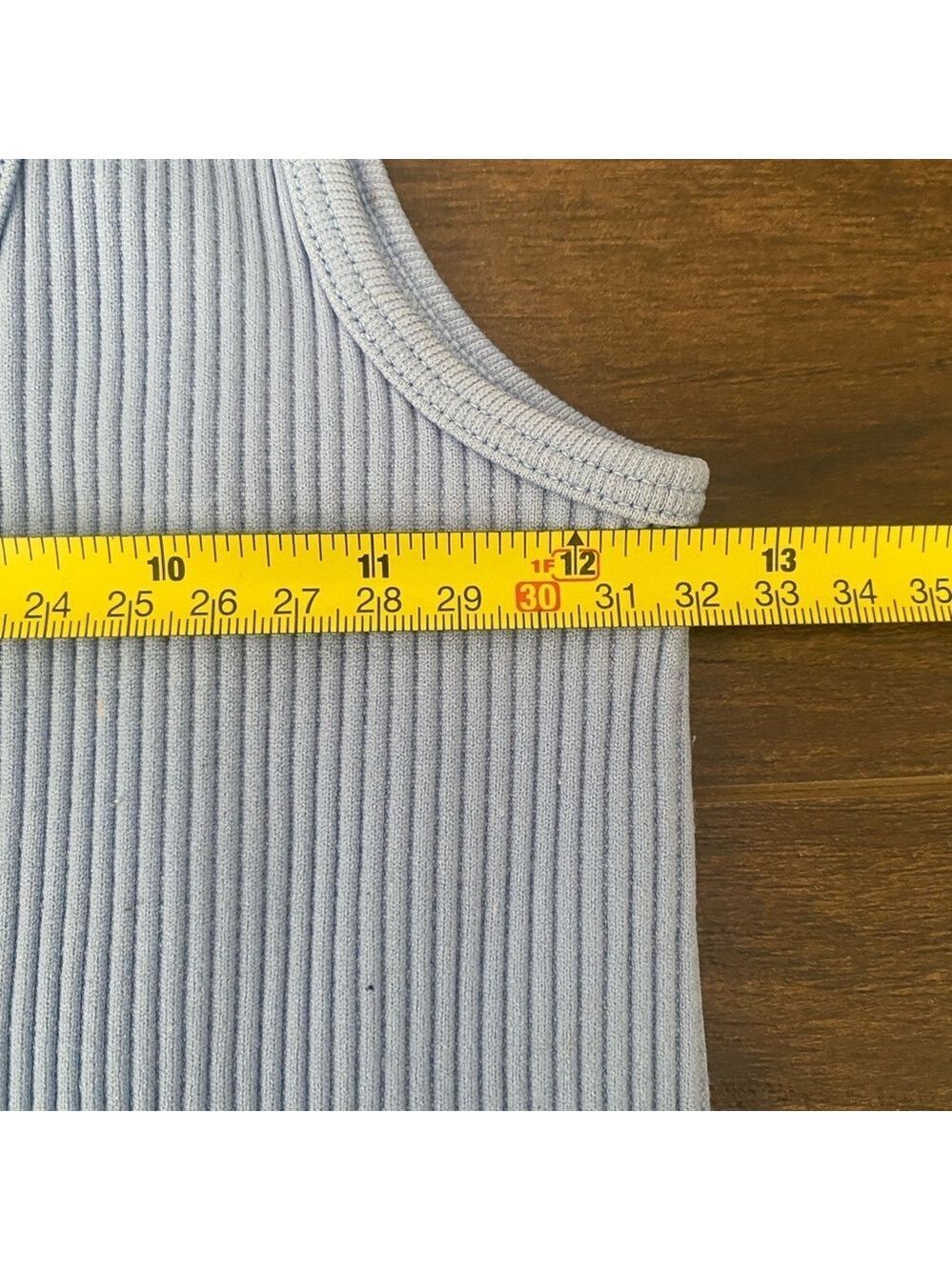 Dynamite Light Blue Ribbed Cropped Top XS - Picture 5 of 6